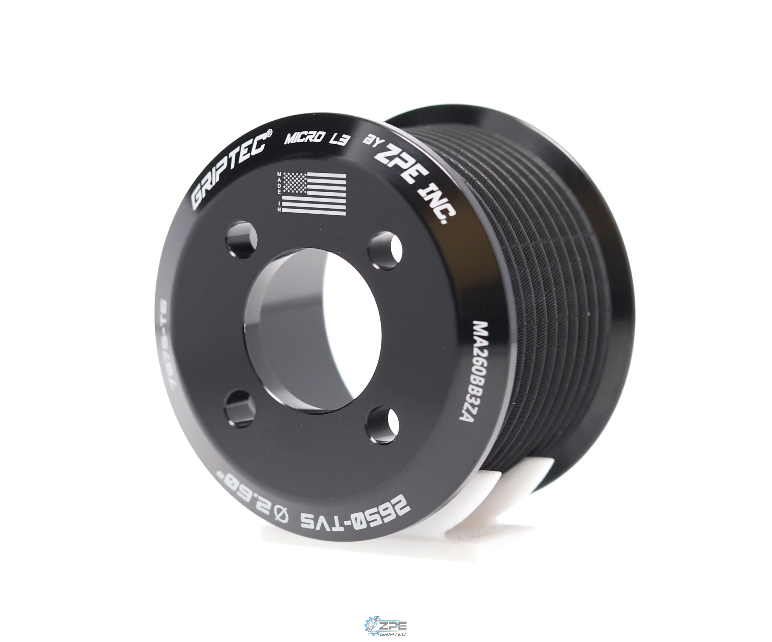 2.60" 10 Rib ZPE GripTec® 2pc Magnuson LSA/LT4 2650 TVS L3 Black Pulley Only